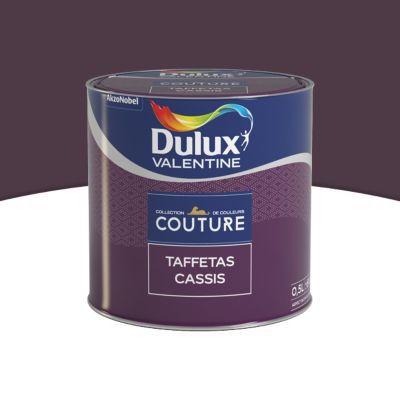 Peinture murs et boiseries Couture de Dulux Valentine satin velours taffetas cassis 0,5L