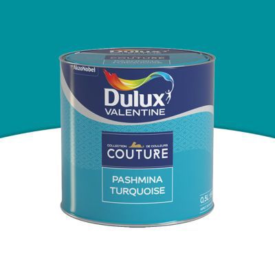 Peinture murs et boiseries Couture de Dulux Valentine satin velours pashmina turquoise 0,5L