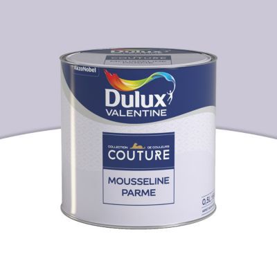 Peinture murs et boiseries Couture de Dulux Valentine satin velours mousseline parme 0,5L