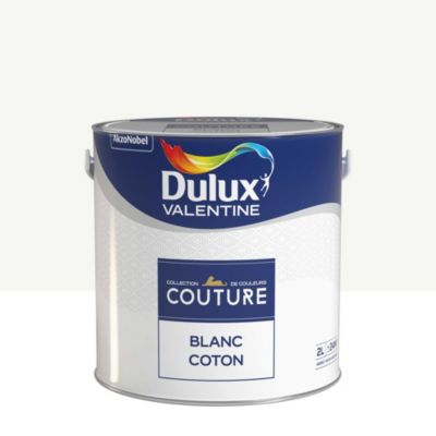Peinture murs et boiseries Couture de Dulux Valentine satin velours blanc coton 2L