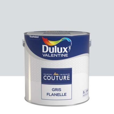 Peinture murs et boiseries Couture de Dulux Valentine satin velours gris flanelle 2L
