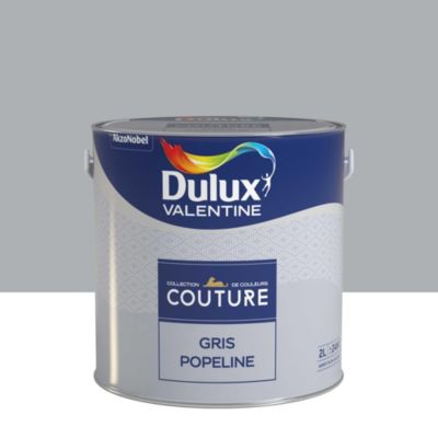 Peinture murs et boiseries Couture de Dulux Valentine satin velours gris popeline 2L