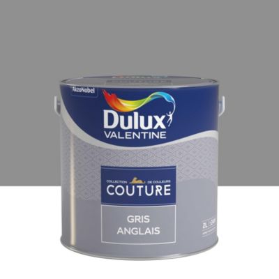 Peinture murs et boiseries Couture de Dulux Valentine satin velours gris anglais 2L