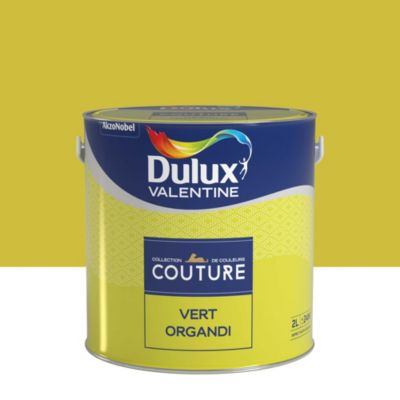 Peinture murs et boiseries Couture de Dulux Valentine satin velours vert organdi 2L