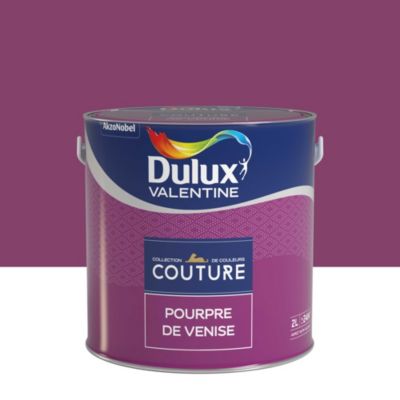 Peinture murs et boiseries Couture de Dulux Valentine satin velours pourpre de venise 2L