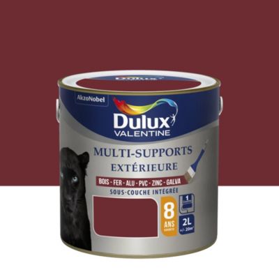 Peinture extérieure multi supports e garantie 8 ans Dulux Valentine satin rouge basque 2L