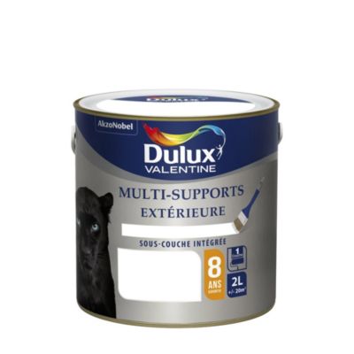 Peinture extérieure multi supports e garantie 8 ans Dulux Valentine satin blanc 2L