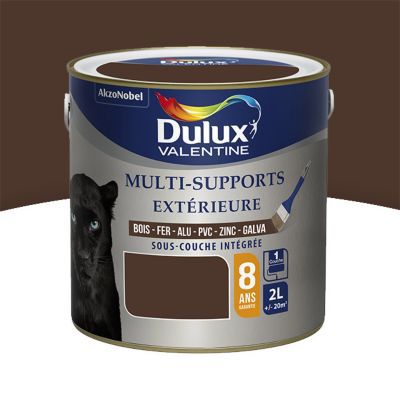 Peinture multi-supports extérieur Dulux Valentine brun Normandie satin ...
