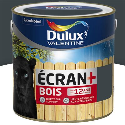 Peinture bois extérieur DULUX VALENTINE Ecran+ anthracite satin 2L