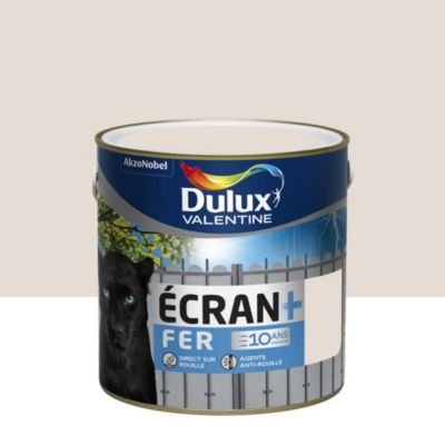 Peinture extérieure Ecran+ Fer protection antirouille Dulux Valentine brillant blanc crème RAL 9001 