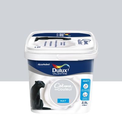 Peinture murs plafonds et boiseries Crème de Couleur Dulux Valentine mat flocon 2,5L