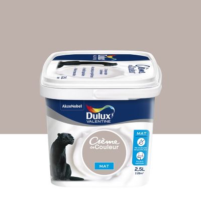 Peinture murs plafonds et boiseries Crème de Couleur Dulux Valentine mat marron glacé 2,5L