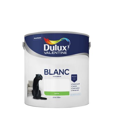 Peinture murs et plafonds phase aqueuse Dulux Valentine satin blanc 2,5L