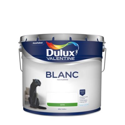 Peinture murs et plafonds phase aqueuse Dulux Valentine satin blanc 10L