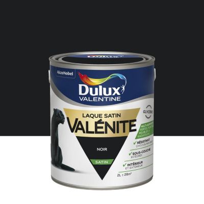 Laque boiseries et métal Valénite Dulux Valentine satin noir 2L