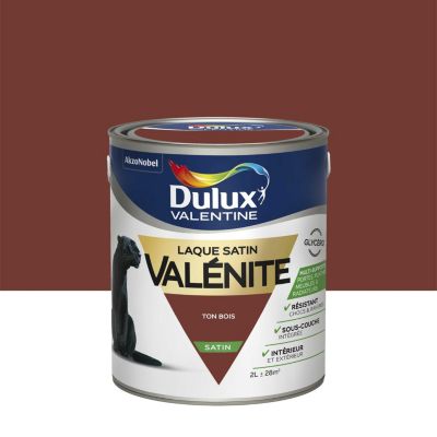 Laque boiseries et métal Valénite Dulux Valentine satin naturel ton bois 2L