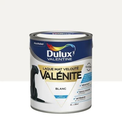 Peinture laque pour boiseries Valénite Dulux Valentine mat blanc 2L