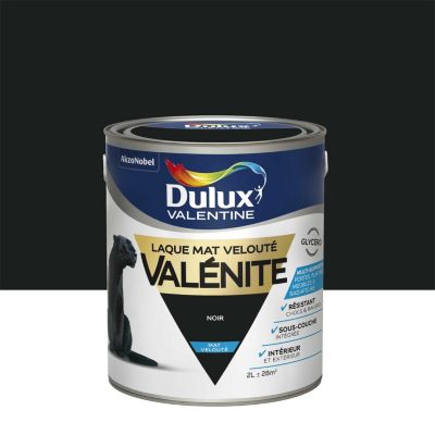 Laque boiseries et métal Valénite Dulux Valentine mat noir 2L