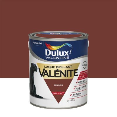 Laque boiseries et métal Valénite Dulux Valentine brillant naturel ton bois 2L