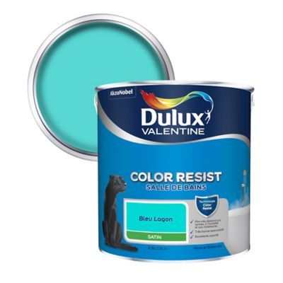 Peinture salle de bain Dulux Valentine bleu lagon satin 2 ...