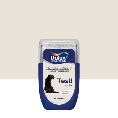 Testeur de peinture Color Resist murs et boiseries Dulux Valentine mat lin d'été 30ml