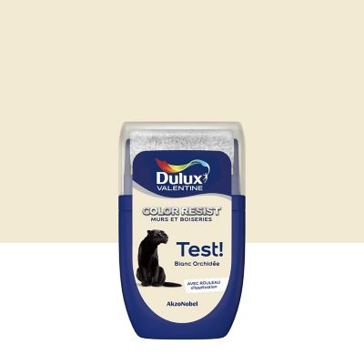 Testeur de peinture Color Resist murs et boiseries Dulux Valentine mat blanc orchidée 30ml