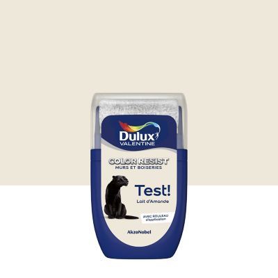 Testeur de peinture Color Resist murs et boiseries Dulux Valentine mat lait d'amande 30ml