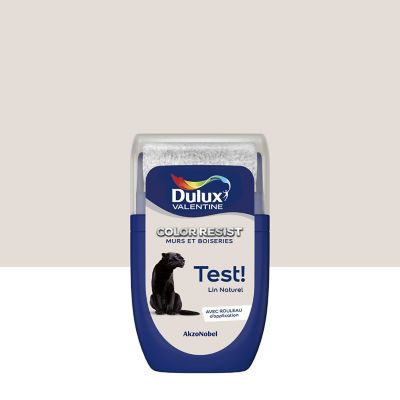 Testeur de peinture Color Resist murs et boiseries Dulux Valentine mat lin naturel 30ml