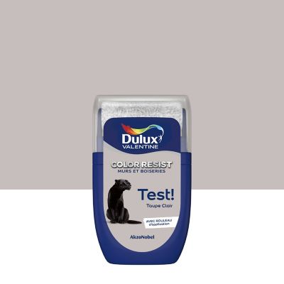 Testeur de peinture Color Resist murs et boiseries Dulux Valentine mat taupe clair 30ml
