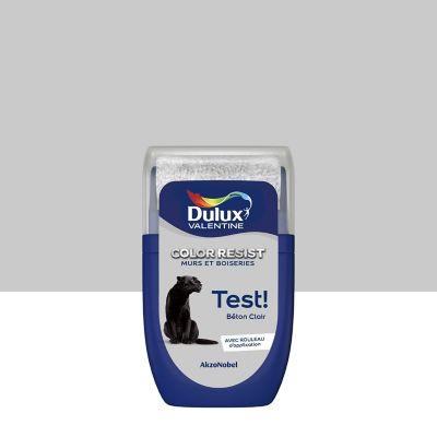 Testeur de peinture Color Resist murs et boiseries Dulux Valentine mat béton clair 30ml