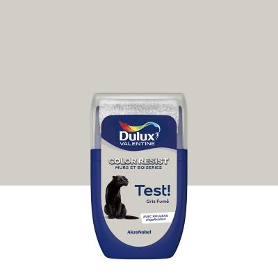 Testeur de peinture Color Resist murs et boiseries Dulux Valentine mat gris fumé 30ml