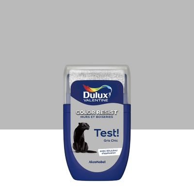 Testeur de peinture Color Resist murs et boiseries Dulux Valentine mat gris chic 30ml