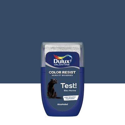 Testeur de peinture Color Resist murs et boiseries Dulux Valentine mat bleu marine 30ml