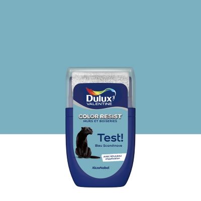 Testeur de peinture Color Resist murs et boiseries Dulux Valentine mat bleu scandinave 30ml