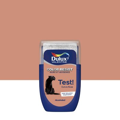 Testeur de peinture Color Resist murs et boiseries Dulux Valentine mat cuivre rose 30ml