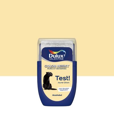 Testeur de peinture Color Resist murs et boiseries Dulux Valentine mat jaune citron 30ml
