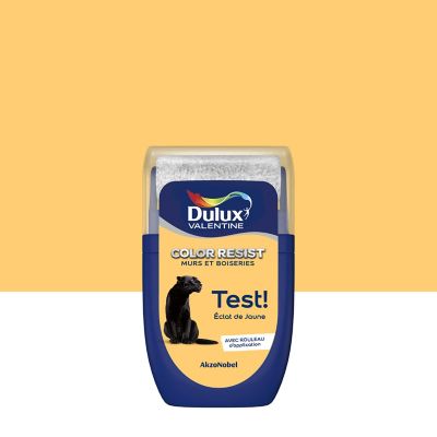Testeur de peinture Color Resist murs et boiseries Dulux Valentine mat éclat de jaune 30ml