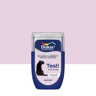 Testeur de peinture Color Resist murs et boiseries Dulux Valentine mat rose dragée 30ml