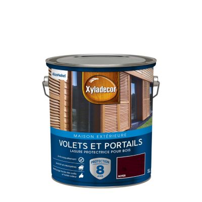 Lasure extérieure protectrice acrylique volets et portails Xyladecor satin 5L noyer