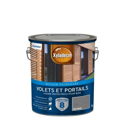 Lasure extérieure protectrice acrylique volets et portails Xyladecor satin 5L gris
