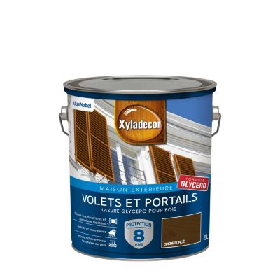 Lasure extérieure protectrice glycéro volets et portails Xyladecor satin 5L chêne foncé