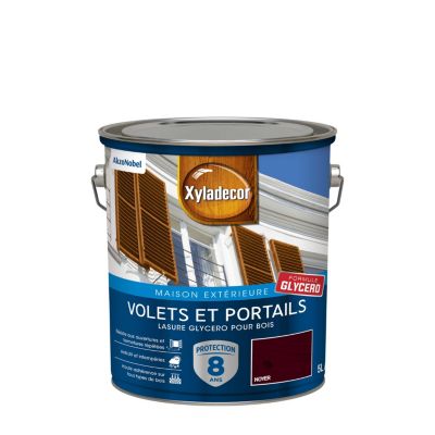 Lasure extérieure protectrice glycéro volets et portails Xyladecor satin 5L noyer