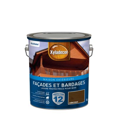 Lasure extérieure de protection pour façades et bardages Xyladecor satin 5L chêne foncé