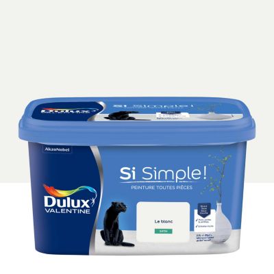 Peinture intérieure blanche Si Simple ! Dulux Valentine satin le blanc 2.5L