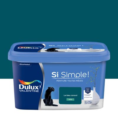 Peinture intérieure couleur Si Simple ! Dulux Valentine satin le bleu canard 2.5L