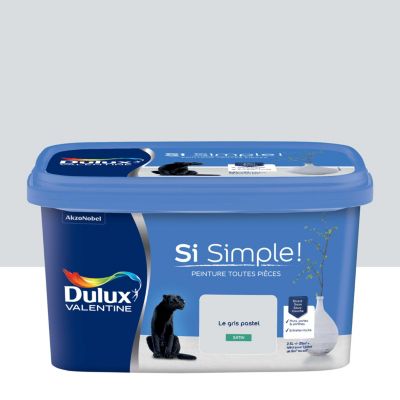 Peinture intérieure couleur Si Simple ! Dulux Valentine satin le gris pastel 2.5L