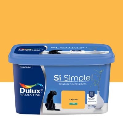 Peinture intérieure couleur Si Simple ! Dulux Valentine satin jaune le jaune 2.5L