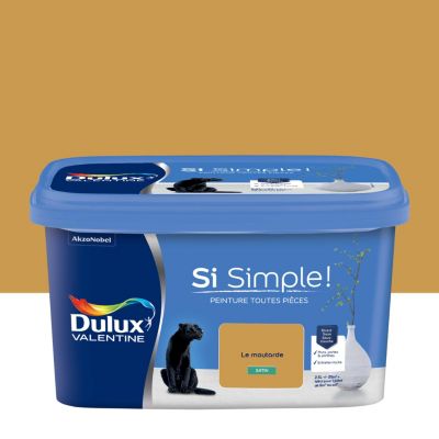 Peinture intérieure couleur Si Simple ! Dulux Valentine satin jaune le moutarde 2.5L