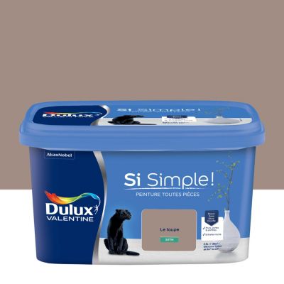 Peinture intérieure couleur Si Simple ! Dulux Valentine satin marron le taupe 2.5L
