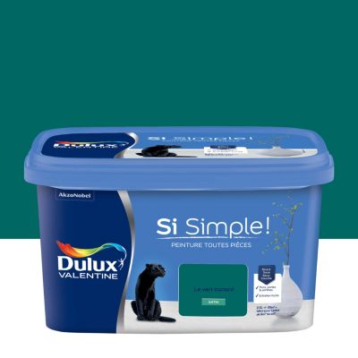 Peinture intérieure couleur Si Simple ! Dulux Valentine satin vert le vert canard 2.5L